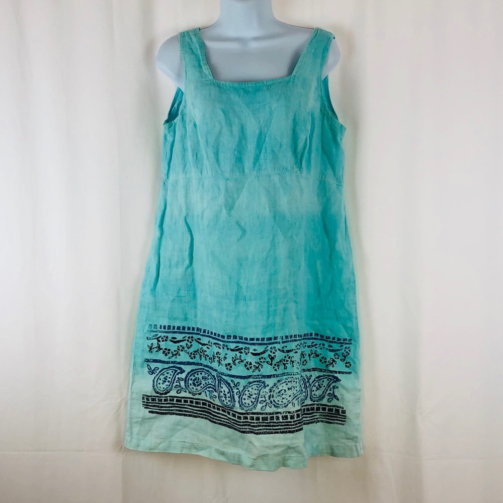 Match Linen stenciled sleeveless dress 12P